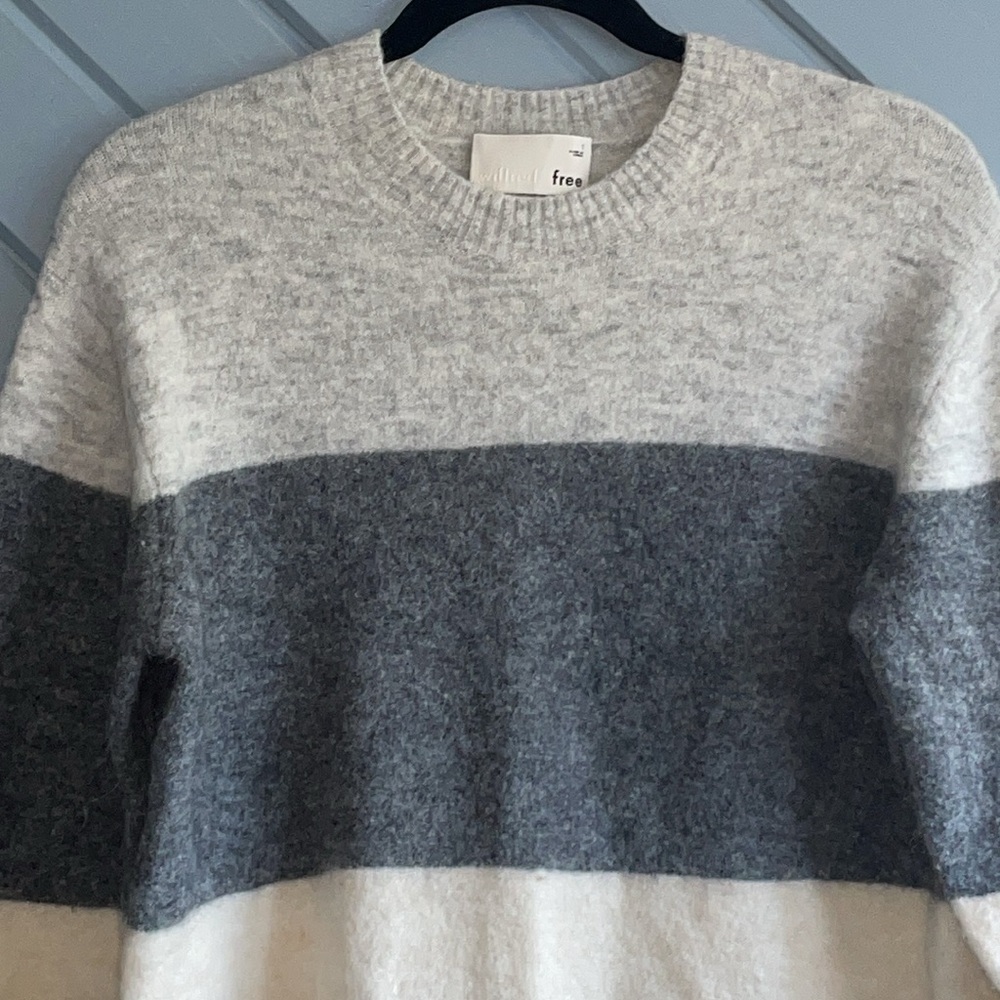 Wilfred Free Cipriana neutral colorblock alpaca wool blend sweater dress - Picture 8 of 14